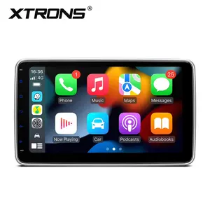XTRONSユニバーサル1 Din 10.1インチAndroid128コアカーDVDプレーヤー調整可能なIPSスクリーンカープレイDSPGPSナビゲーションカーラジオ