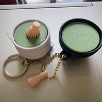 Porte-clés 3D imprimé Matcha Clicker, jouet anti-stress simulé en forme de crêpe, accessoire de porte-clés