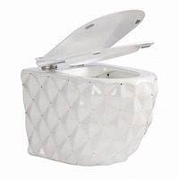 Ensemble de toilettes murales au design moderne de luxe, cuvette flottante en céramique noire, WC pour salle de bain d'hôtel