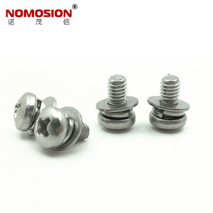 สกรูหัวจมสแตนเลส NOMOSION 304 ขนาด M4 พร้อมแหวนรองและแหวนสปริง เกลียวมาตรฐานเมตริก - Product Image 2
