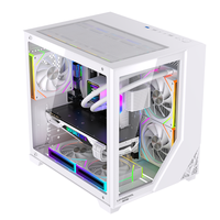 LOVINGCOOL Nouveau style Gamer PC Case MATX CPU RGB Cube Table Verre trempé Couverture de bureau Mid Towers Computer Cabinet Stock Gaming
