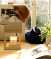 Nouvelle Lampe Chauffe-Cire Électrique Moderne en Bois, Design Épuré, avec Minuteur et Intensité Réglable, pour Cire Parfumée, Prise Universelle, Lampe à Parfum pour Intérieur