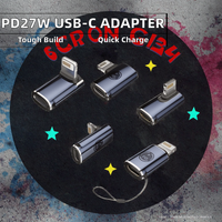 Adaptor PD27W USB C ke Lightning Pengisian Cepat Tipe-C Male ke Female untuk Ponsel IOS untuk Kamera & Laptop Output AC