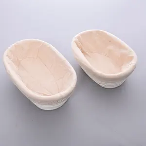 9 "handmade oval forma rattan prova tigelas oval pão prova cesta com forros massa prova cesta massa tigelas
