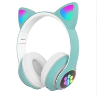 Headset Nirkabel STN28 Hot Sale, Earphone Auriculares Inalambricos, Headphone Kucing Lucu dengan Mic