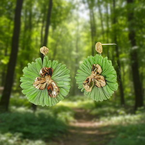 Pendientes de Moda ER2601-27GL para Mujer, Estilo Bohemio, con Flores, Chapados en Oro, de Acero Inoxidable 316L, para Fiestas y Eventos - Product Image 3