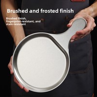 Design minimaliste moderne de style coréen, en acier inoxydable poli doré à fond plat, écologique, biodégradable, de qualité alimentaire