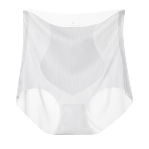 Sección delgada de verano antibacteriana de seda de cintura alta de talla grande <span class=keywords><strong>sin</strong></span> rastros de bragas de seda helada bragas de mujer de estilo femenino - Product Image 3