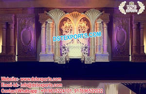 Qiao — scène de mariage musulmane Walima, décoration élégante de luxe, au royaume-uni, pierres dorées sculptées, scène de mariage traditionnel - Product Image 6