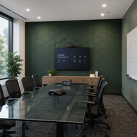 Panel Acústico Hexagonal de PET Reciclado Ynori, Verde Bosque, 9mm, 300x300mm, para Oficinas con Certificación LEED, Resistente al Fuego, Ecológico, Directo de Fábrica