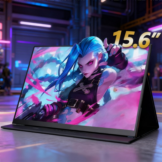 In Stock 15.6 Inch Portable Led Fhd Gaming Monitor With Hd Hdr Speakers Dual Usb-c Plug Play Mobile Application