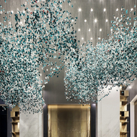Lustre en cristal à LED de décoration de hall de villa d'hôtel moderne de grand projet personnalisé avec suspension télécommandée
