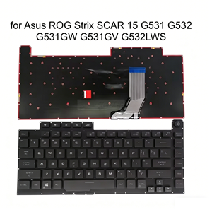 Teclado retroiluminado RGB estadounidense para <span class=keywords><strong>ASUS</strong></span> <span class=keywords><strong>ROG</strong></span> <span class=keywords><strong>Strix</strong></span> G531 G532 G531GW G531GV <span class=keywords><strong>G531GT</strong></span> G532LWS G532LV G532LW inglés V184262AS1 0KN1-8T1US11 - Product Image 2