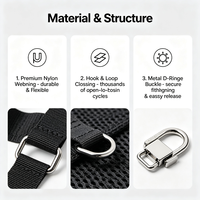 Kabel Ties yang Dapat Digunakan Kembali dengan Gesper D-Ring Logam, Tali Pengikat Nylon yang Dapat Disesuaikan untuk Manajemen & Pengikatan Kabel