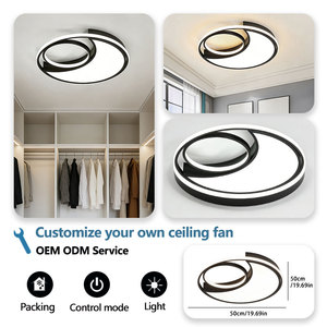 Plafonnier LED moderne AC 220V pour hôtel, salle à manger, salon, chambre, bureau à domicile, avec té<span class=keywords><strong>l</strong></span>écommande, couvercle en acrylique, base en fer, IP44, 4000K - Product Image 3