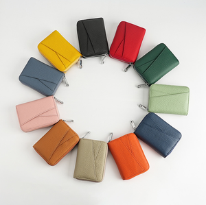 Simple Genuine <b>Leather</b> Organ Card Bag Light Luxury High-end Feel Multi Slot RFID Coin Purse Large Capacity Lightweight Wallet - Product Image 2