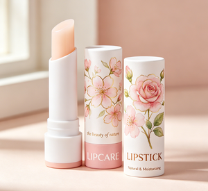 Eco Friendly 100% Biodegradable Recyclable Custom Cylinder Lip Balm Tube with Gold <b>Foil</b> Kraft Paper Packaging and Magnet - Product Image 4