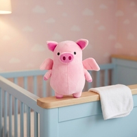 Porte-clés en peluche cochon personnalisé populaire de 10 cm, jouets en peluche animaux avec certification CE, jouets doux pour tout-petits