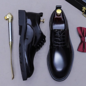 Chaussures Derby en Cuir Véritable ASTON pour Hommes – Style Rétro Coréen et Britannique, Confortables et à Lacets, Idéales pour le Bureau, les Mariages et les Occasions Formelles - Product Image 1