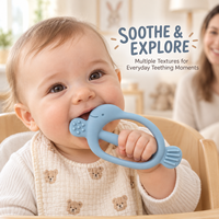 Anneau de dentition ovale en silicone pour bébé, motif baleine, avec barre centrale antidérapante, ailettes et queue côtelées, qualité alimentaire, sans couture, cadeau pour nouveau-né, vente en gros OEM