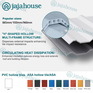 Tuile de toiture creuse en PVC ignifuge conforme à la norme BS 476, haute résistance aux chocs, sans <span class=keywords><strong>amiante</strong></span>, pour toiture ondulée, Singapour - Product Image 6