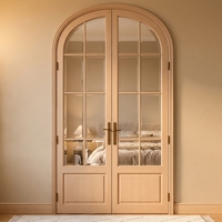 Portes intérieures en chêne blanc à double arche, conformes aux normes européennes, isolation phonique, finies pour villa, appartement, salon