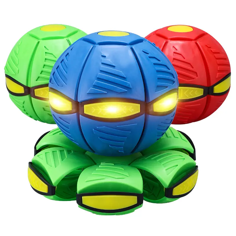 NEWLY Flying UFO Flat Throw Disc Ball Toy Bounce Saucer Deformation FootBall Outdoor Sports Ball Toy