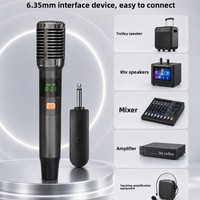 Microphone à condensateur sans fil portable CQA B02 deux-en-un U-Band FM pour karaoké, à directivité omnidirectionnelle, pour enregistrement à domicile et en direct