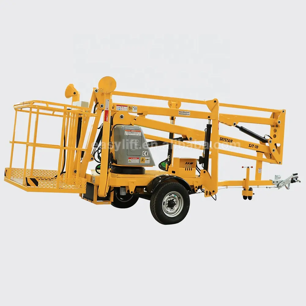 10-16M Derek Di Belakang Lift untuk Menginstal Tanda Hydraulic Artikulasi Towable Trailer Boom Lift