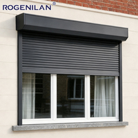 Persianas Enrollables Inteligentes Motorizadas de Aluminio con Ventilación Estilo Americano ROGENILAN para Exteriores, Ventanas Enrollables para Casas