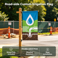 Drapeau d'irrigation personnalisé avec mât en aluminium, impression numérique double face, décoration promotionnelle en bord de route, drapeaux d'irrigation