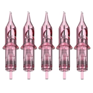 Aguja de Cartucho para Maquillaje Permanente Nano de 0.3mm, Acero Inoxidable Esterilizado, Color Rosa, Aguja para Tatuaje de Cejas PMU - Product Image 1