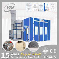 Cabine de peinture automobile sans base au sol, à chauffage au gaz/diesel, avec ventilateur semi-ascendant standard, équipement de peinture automobile certifié CE