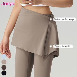 Janya Leggings de sport fins d'été pour la salle de sport, leggings de fitness évasés, taille haute, pantalon de yoga évasé avec <span class=keywords><strong>jupe</strong></span> amovible pour femmes - Product Image 4