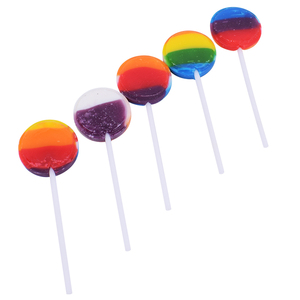Fabrika toptan lal sert şeker 8g yuvarlak düz şekilli lollipoplar karışık meyveli desen tatlı ve ekşi tadı - Product Image 4