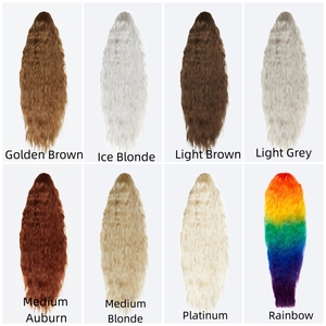 Extensions de cheveux longue queue de cheval droite pour les femmes griffe synthétique sur queue de cheval postiche noir blond marron longue queue de cheval bouclée - Product Image 5