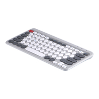 Keyboard bermain game mekanis nirkabel USB 2.4Ghz 3 perangkat menghubungkan 78 tombol merah kondisi baru Tablet komputer standar