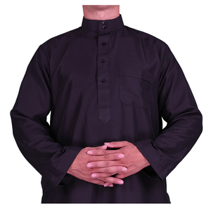 Qamis traditionnel musulman pour homme, style Qatar, manches longues, tailles 52-62, boutonnage central - Product Image 2