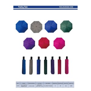 Parapluie Automatique Pliant en Trois Sections, Cadre en Acier, Toile en Polyester, 8 Baleines, Couleurs Assorties, Modèle S2325, pour Adultes - Product Image 2