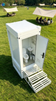 Toilettes mobiles préfabriquées monobloc avec équipements sanitaires complets, toilettes publiques portables, escalier, utilisation en villa, design moderne