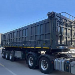 Camion basculant de 80 tonnes <span class=keywords><strong>semi</strong></span>-<span class=keywords><strong>remorque</strong></span> latérale hydraulique avec bâche en acier pour le transport de matériaux en vrac - Product Image 5