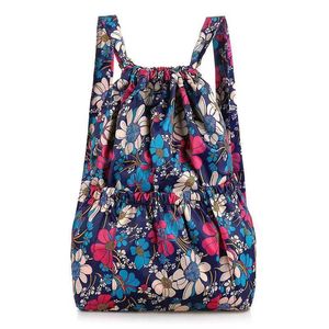 Mochila con cordón de moda Vintage personalizada, gran capacidad, viaje, poliéster impermeable para uso al aire libre, bolsa con cordón - Product Image 6