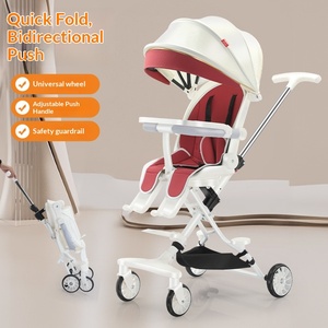 Poussette bébé avec vue haute, cadre métallique léger, pliable dans les deux sens, design à un bouton, possibilité de s'asseoir ou de s'allonger, pour 0-6 mois - Product Image 4