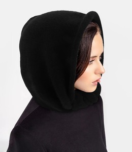 Haute qualité couleur unie filles cachemire écharpe chapeau hiver bonnet chapeau avec écharpe pour femmes tricoté <span class=keywords><strong>laine</strong></span> chapeaux Turban tête Wrap - Product Image 2