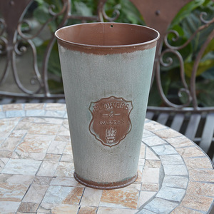 Meistverkaufte Metallkunsthandwerke Europäischer Retro-Blumentopf aus Verzinnung mit Distressed-Effekt, Geeignet für den Wohnzimmertisch - Product Image 4