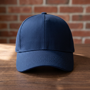 Casquette de baseball unisexe bleu marine à 6 panneaux, ajustement réglable, couleur unie, tissu sergé, style décontracté, chapeau pour adulte - Product Image 1
