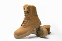 Bottes tactiques de dernière génération en cuir véritable et daim avec semelle en caoutchouc pour toutes les saisons