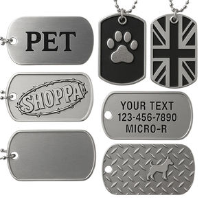OEM double face en métal chien étiquette d'identification personnalisée gravée au laser nom plaque forces armées recruter collier mâle bijoux cadeaux USA pendentif - Product Image 1
