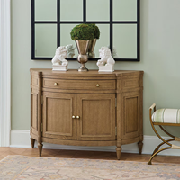Cómoda de Estilo Francés en Forma de Abanico con Patas Cónicas Talladas - Mueble de Almacenamiento Decorativo de Madera Maciza para Recibidor