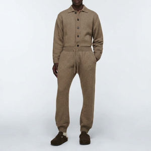 <b>Men's</b> Wool Knitted Sweatpants <b>Elastic</b> Waist Drawstring Casual Autumn Joggers Midweight Plain Dyed <b>Men</b> Jogger <b>Trouser</b> For sale - Product Image 1